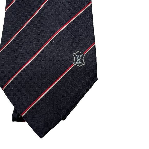 LOUIS VUITTON Monogram Tie Damier Stripe Silk Bundle of 2 NWOT - Picture 4 of 9